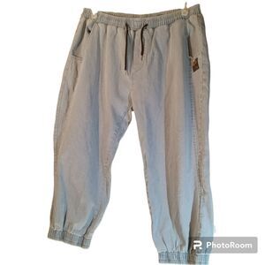 Rare Classic Chinese Kung Fu Huaquan Loose  Elastic Cropped  Denim Pants Sz 3X